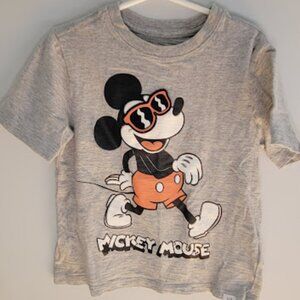 Baby Gap Disney Mickey Mouse Tee, Size 5, Short-sleeve, Gray with Mickey